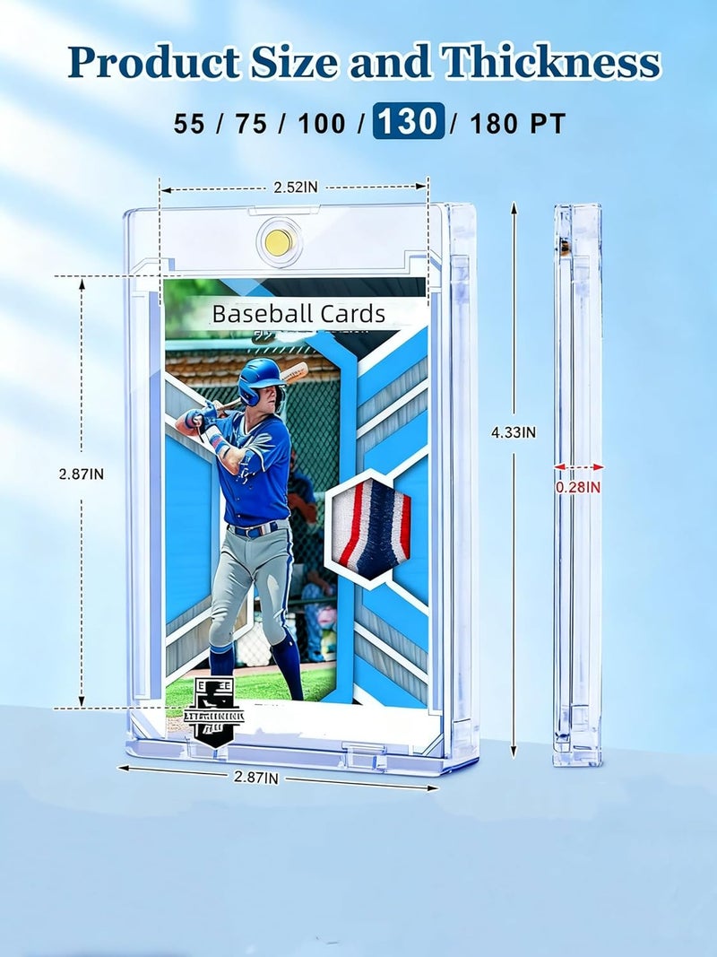 YZtree 130 pt One Touch Card Holder: 40ct Magnetic Card Cases U-V Protection Hard Cards Sleeves Case for Sports Game Cards, Football, Baseball, Trading - Image 2